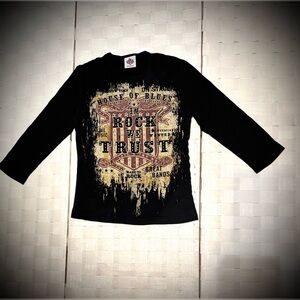 House of Blues ladies Black Graphic Tee Size Medium